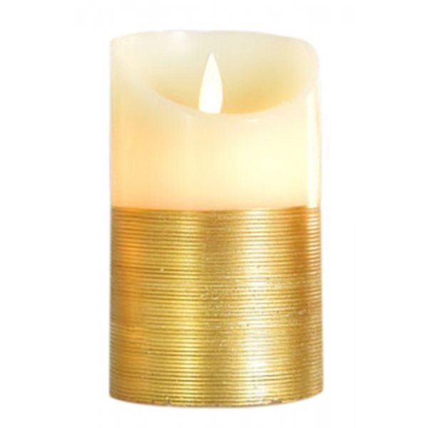 Χριστουγεννιάτικο Διακοσμητικό Κερί Χρυσό, με LED (13cm)